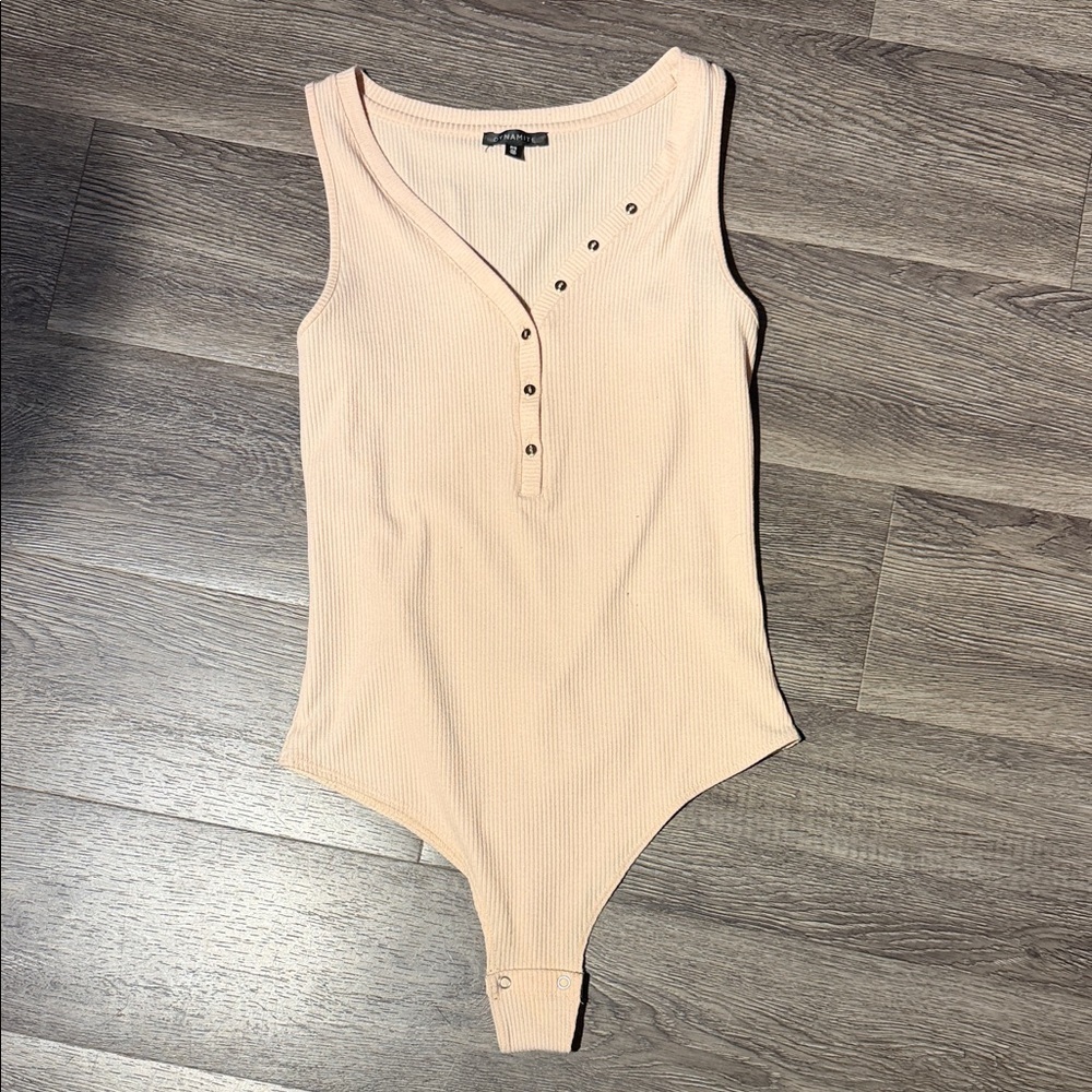 Dynamite Cream Ribbed Bodysuit - Picture 2 of 4